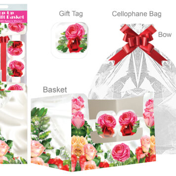 Satin Rose Basket - Image 2